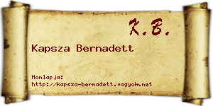 Kapsza Bernadett névjegykártya