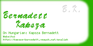 bernadett kapsza business card